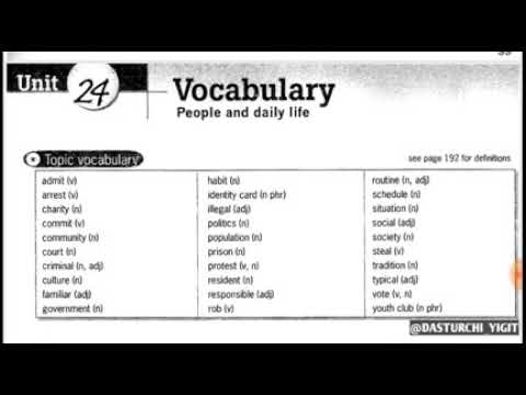 Unit 24. Vocabulary. people and daily life