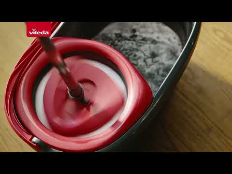 Vileda Easy Wring &amp; Clean Turbo Grindų plovimo šluota su besisukančiu gręžtuvu | Teleskopinė rankena 85 – 123 cm video