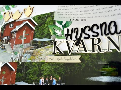 Hyssna Kvarn 12x12 scrapbook using Maggie Holmes