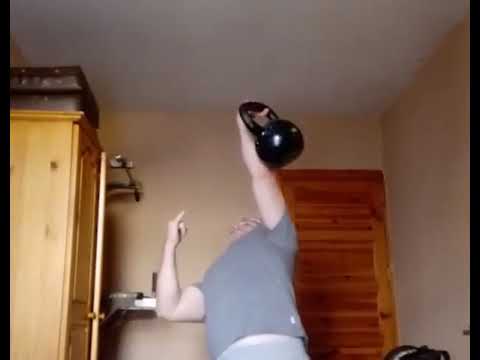 Kettlebell snatch 32kg/70lbs with just my pinky little finger