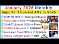 January 2026 Monthly Current Affairs January Current Affairs 2026 Current Affairs 2026