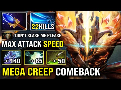 +305 ATTACK SPEED Incredible Mega-Creep COMEBACK Super Juggernaut LEVEL 30 Hit Like a Truck Dota 2