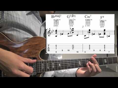 Jazz Guitar Walking Bass w/ Chords example