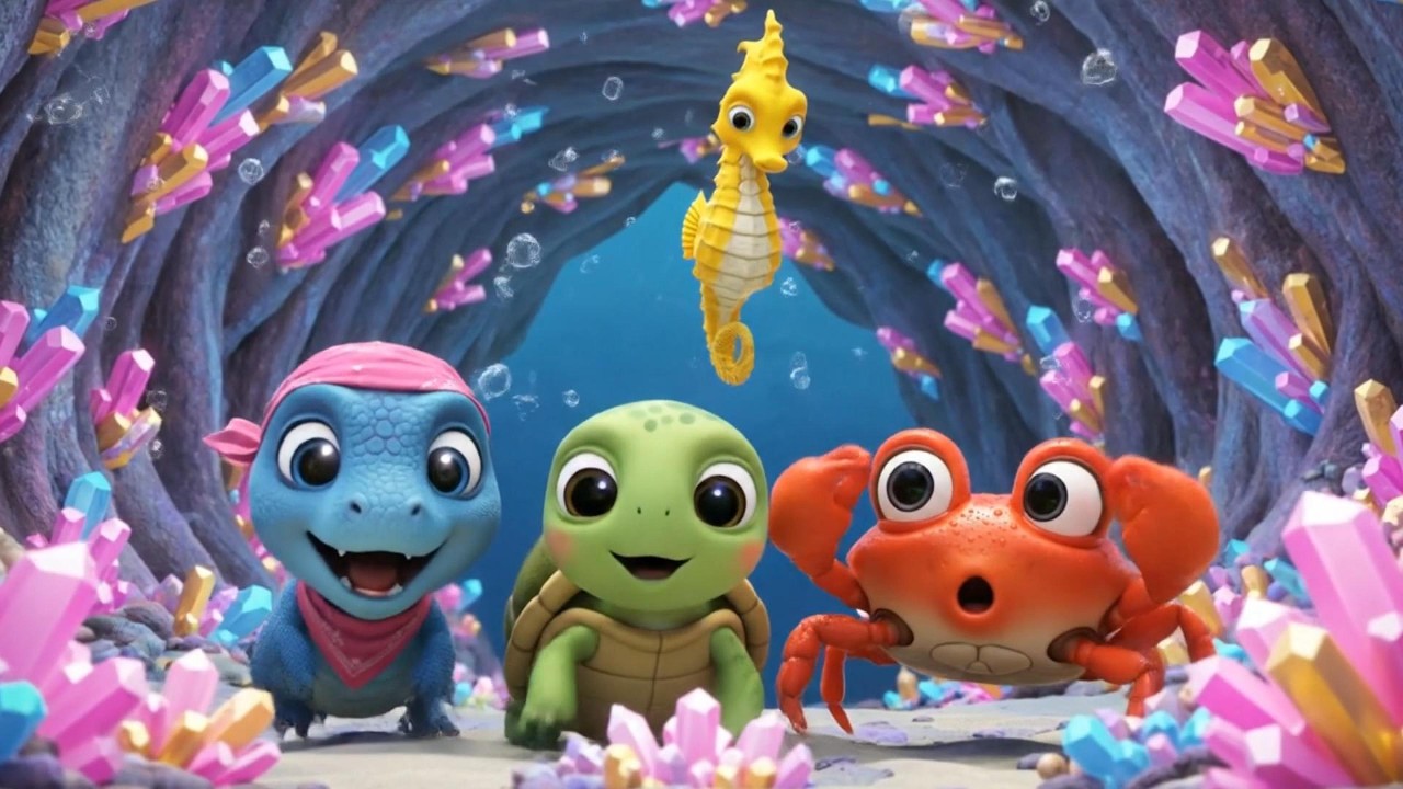 Tiny, Dino, Crab, and Flash Seahorse: An Adventure to the Sparkling Cave