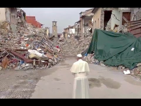 Pope Francis makes surprise visit to earthquake zone