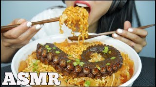 ASMR FIRE NOODLES with Octopus (EXTREME EATING SOUNDS) | SAS-ASMR