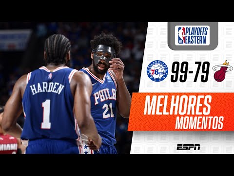 EMBIID VOLTA MASCARADO, PHILADELPHIA 76ERS VENCE MIAMI HEAT E DIMINUI SÉRIE DE PLAYOFFS PARA 2 A 1