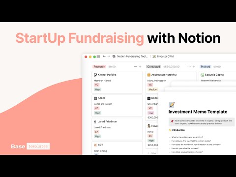 Startup Fundraising | Notion Template  | Prototion