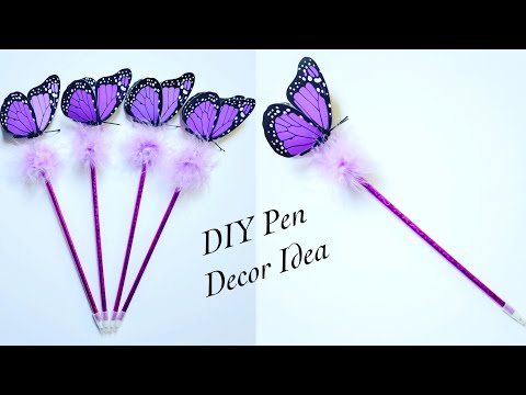 DIY Pen Decor Idea With Paper | Pen decoration | Back To School Crafts