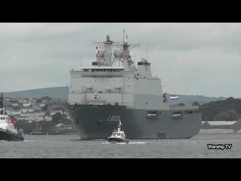 ROYAL NETHERLANDS NAVY HNLMS ROTTERDAM L800 LEAVES DEVONPORT NAVAL BASE - 29th June 2020