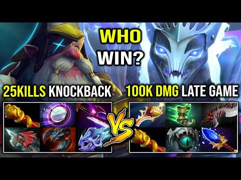 Who's the Strongest Late Game Between WTF Knockback Sniper vs 100K Damage Force Boots Spectre Dota 2