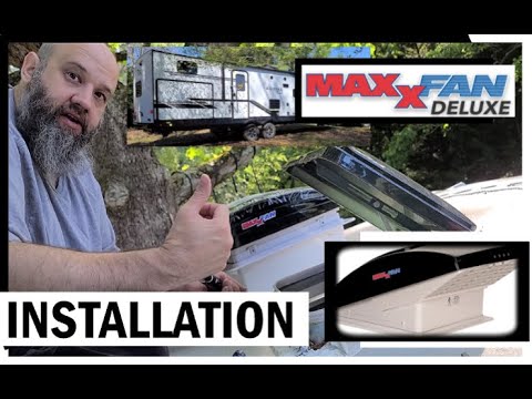 Maxx Air 7500K MaxxFan Deluxe w/ Remote (Smoke) Installation & Review! RV Upgrade -WIN-