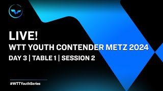 LIVE! | T1 | Day 3 | WTT Youth Contender Metz 2024 | Session 2