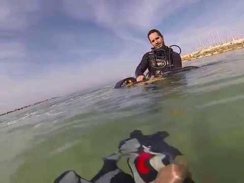 Scuba Diving in Tel Aviv with scooters.