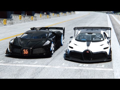 Bugatti Black Devil Concept vs Bugatti Divo GTR at Drag Race 24 KM