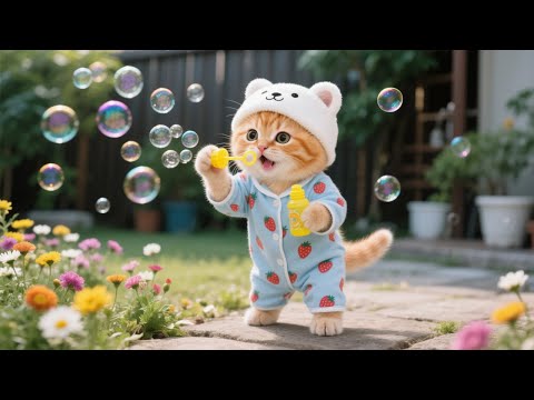 Ginger Kitten Loves Bubbles — Mama Cat Ordered It And Plays With Him 🫧🐾 | Funny Cat Videos