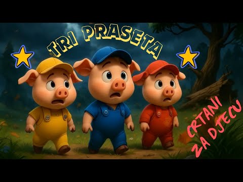 Tri praseta / Tri praščića - crtani za djecu - basne i bajke za djecu