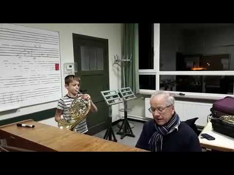 Fragment van hoornles door Leo Smeets uit Den Bosch