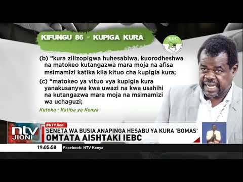Seneta Okiya Omtatah aishtaki IEBC, aomba korti ipige marufuku kituo cha kitaifa cha kujumlisha kura