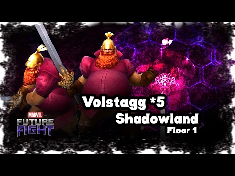 Marvel Future Fight - Volstagg*5 Solo | Shadowland Floor 1