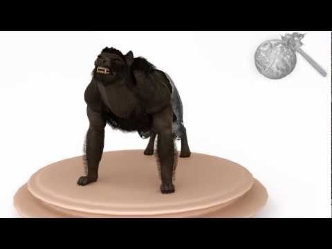 Werewolf with fiber mesh fur