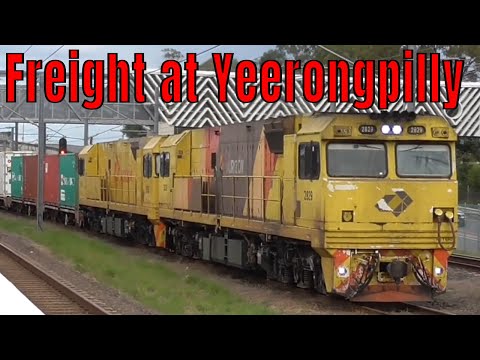 Freight Train at Yeerongpilly - Queensland Rail QR 2800s (Operated by Aurizon) in Brisbane Australia