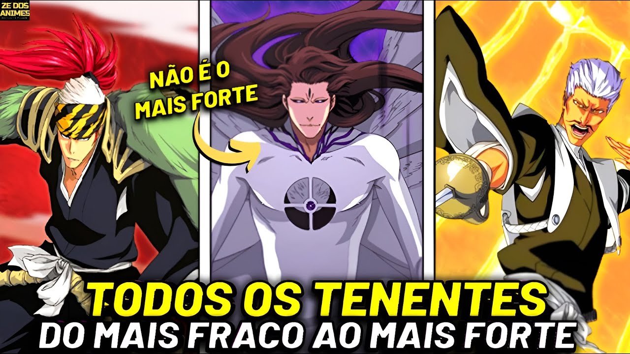TODOS OS TENENTES DE BLEACH DO MAIS FRACO AO MAIS FORTE