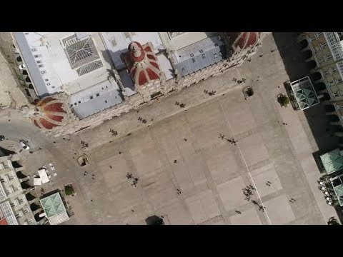 Plaza Maria Pita Top View, A Coruna in Spain | Stock Footage - Videohive