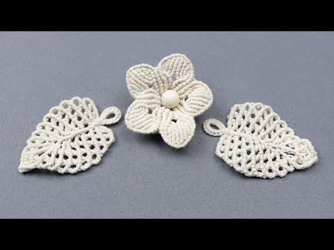 MACRAME LEAF PATTERN for Brooch Keychain Flower Wall Decor