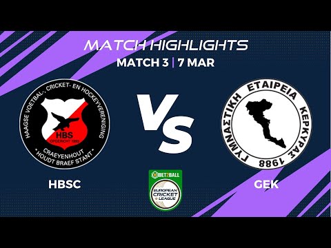 Match 3 - HBSC vs GEK | Highlights | Bet2Ball European Cricket League Day 1, Group E|ECL22|ECL22.099