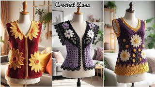 Charming Crochet Vest Design Model. Traditional Ladies Crochet Vest Design Ideas.#crochet #knitting
