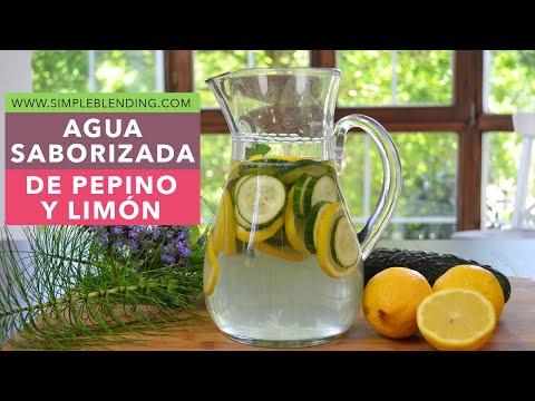 AGUA SABORIZADA DE PEPINO Y LIMÓN | Cómo preparar agua saborizada | Agua refrescante con pepino