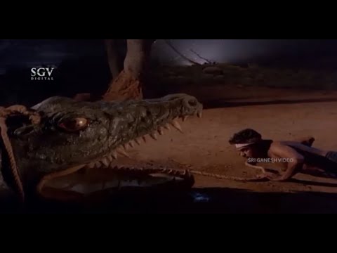 Arjun Sarja Fights With Crocodile | Ultimate Action Scene Of Arjun Sarja | Male Banthu Male Movie