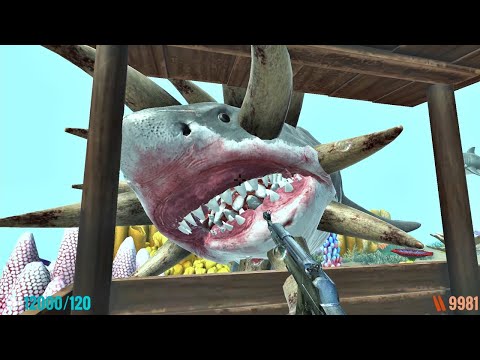 Mutant Megalodon Attack My Aquatic Fortress. Animal Revolt Battle Simulator
