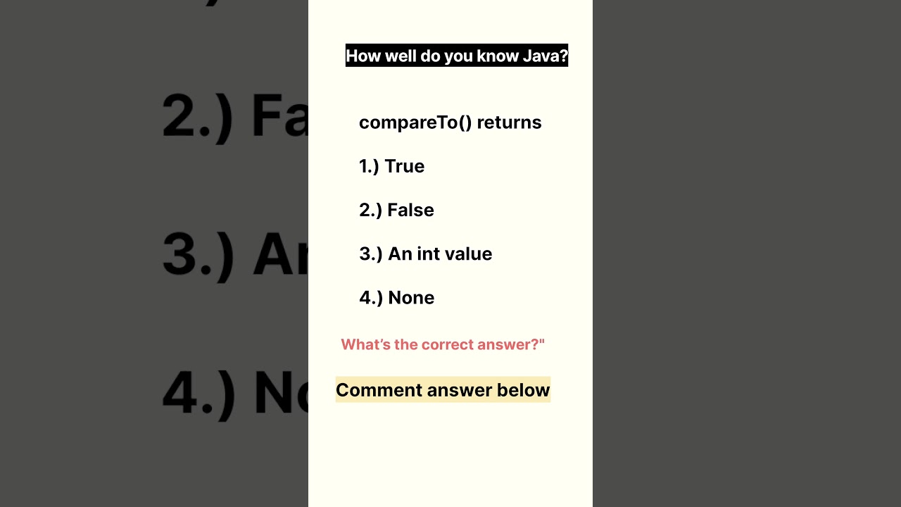 Test your Java skills #javaquiz #corporate #javaprojects #javatrain #javazone #java #javalove #short