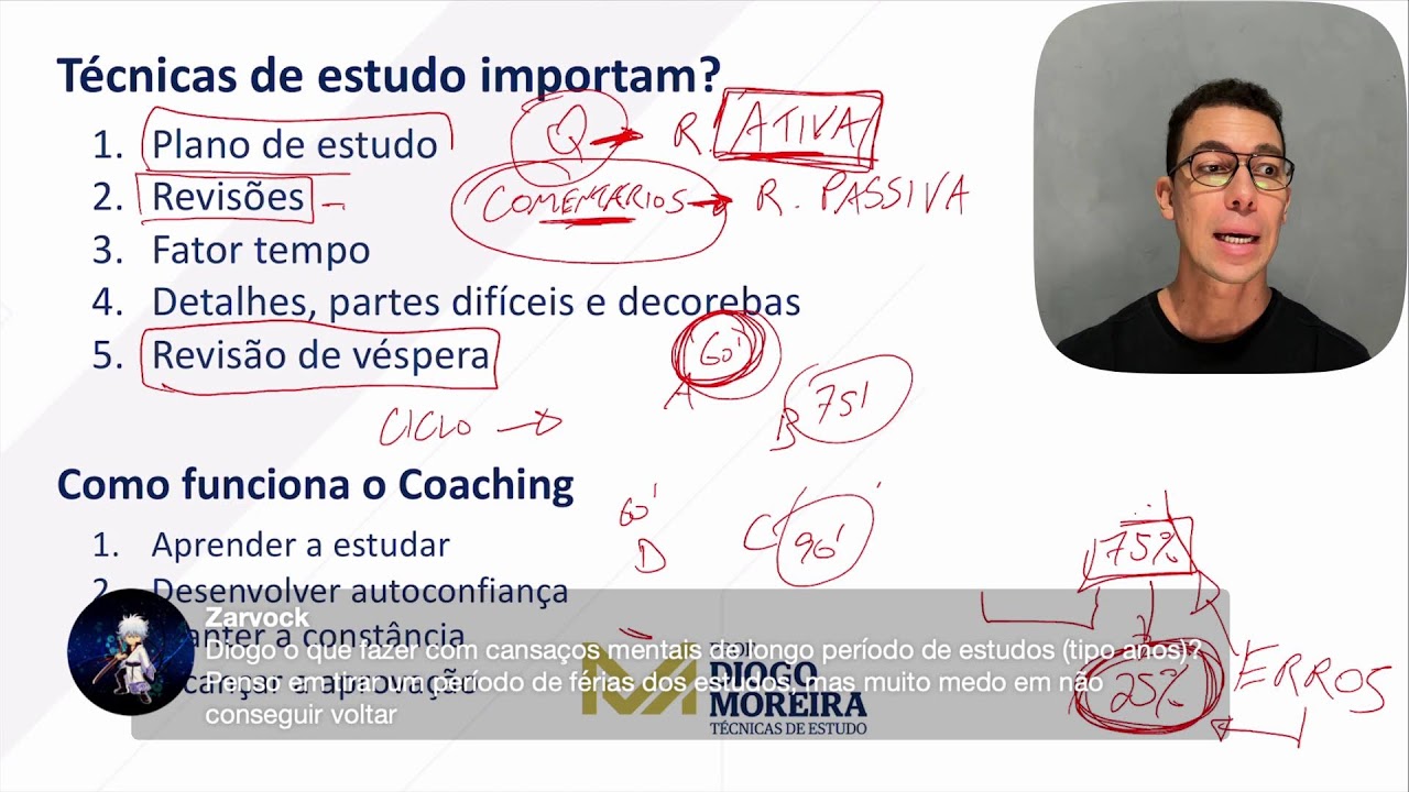 Prof Diogo tirando dúvidas sobre concursos e sobre o Programa de Coaching