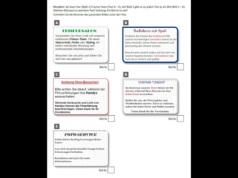 ÖSD A1│ LESEVERSTEHEN #13 │ AUFGABE 1/TASK 1│GERMAN ÖSD A1 EXAM