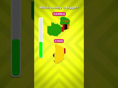 Which Country is Larger? Zambia 🇿🇲 vs Chad 🇹🇩 #Quiz #Size