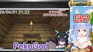 Pekora watched a clip and didn't expect Ina to call her a God