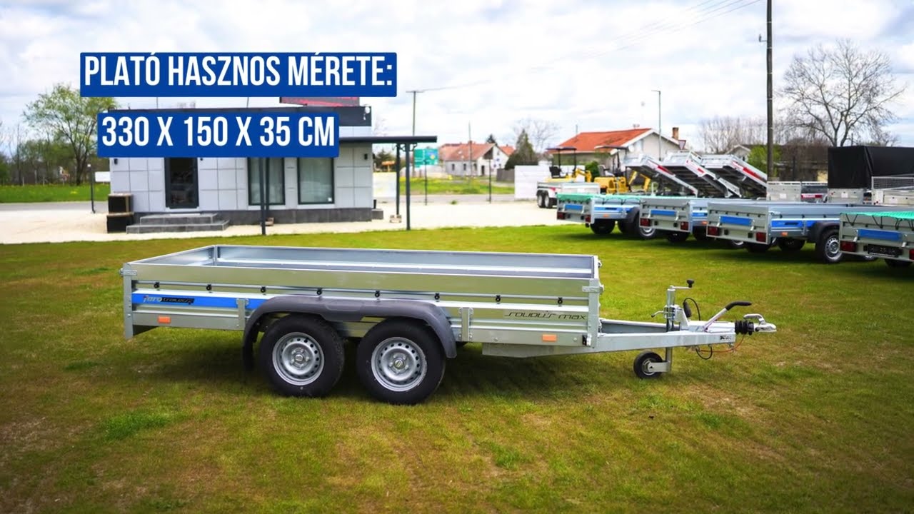 Új Faro Solidus MAX 330 (2700 kg) fékes utánfutó - extra erős - 1.599.000 Ft
