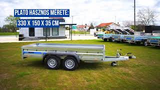 Új Faro Solidus MAX 330 (2700 kg) fékes utánfutó - extra erős - 1.599.000 Ft