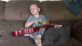 Aiden rocking out to his favorite song-- taste the poison story of the year