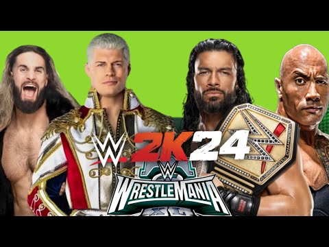 Cody rhodes and Seth rollins vs Roman reigns  and the rock wwe 2k24 entrances #wwe #wwe2k24