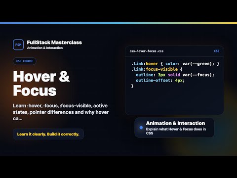 Hover Focus Explained Fullstack Masterclass Css Course