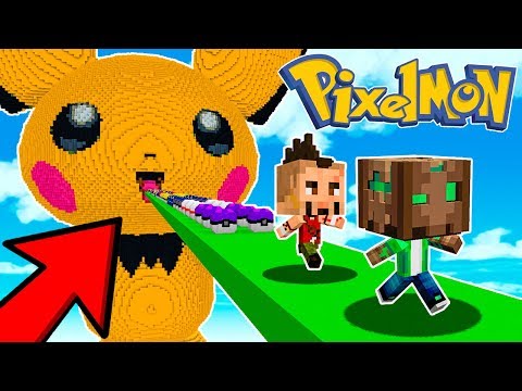 CHALLENGE OF LUCKY BLOCKS IN GIANT PICHU 😍😱 - ALL THE LUCKY BLOCK PIXELMON MINECRAFT MOD