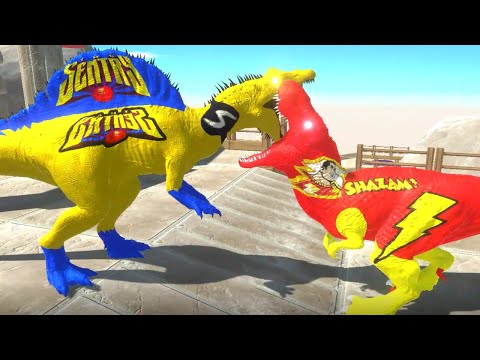 SHAZAM T-REX vs THE SENTRY MOUNTAIN DEATH CLIMB - Animal Revolt Battle Simulator