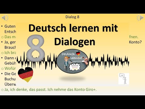 , title : 'Dialoge A2 - B1. Deutsch lernen durch hören. 8'
