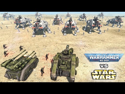 WARHAMMER 40K vs STAR WARS: Imperial Guard vs Clone Troopers - Men of War: Assault Squad 2
