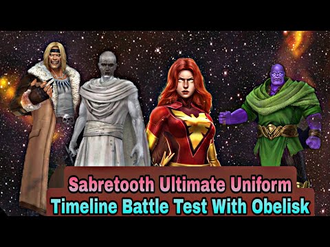 Sabretooth Ultimate Uniform Timeline Battle Test With Obelisk - Marvel Future Fight