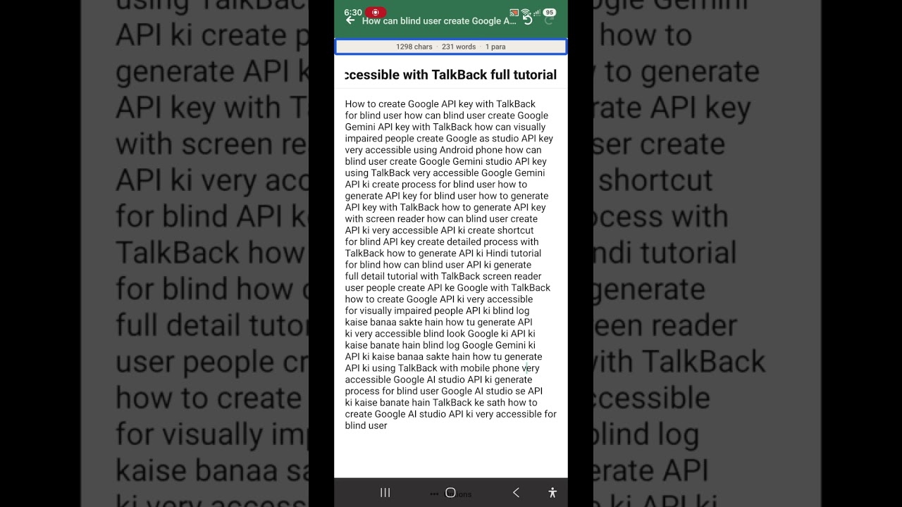 How to create Google AI studio API key for blind generate API key very accessible use AI features 🔥🔥